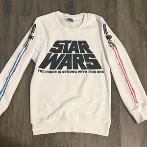 Star Wars White Sweatshirt with Black Logo